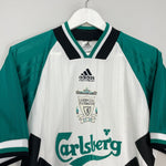 Shop 1993/95 LIVERPOOL AWAY SHIRT (M) ADIDAS, classic football shirts, vintage football shirts & retro soccer jerseys at Cult Kits