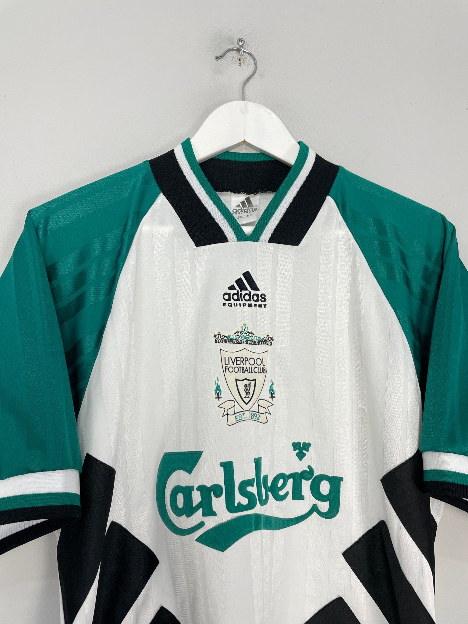 Shop 1993/95 LIVERPOOL AWAY SHIRT (M) ADIDAS, classic football shirts, vintage football shirts & retro soccer jerseys at Cult Kits