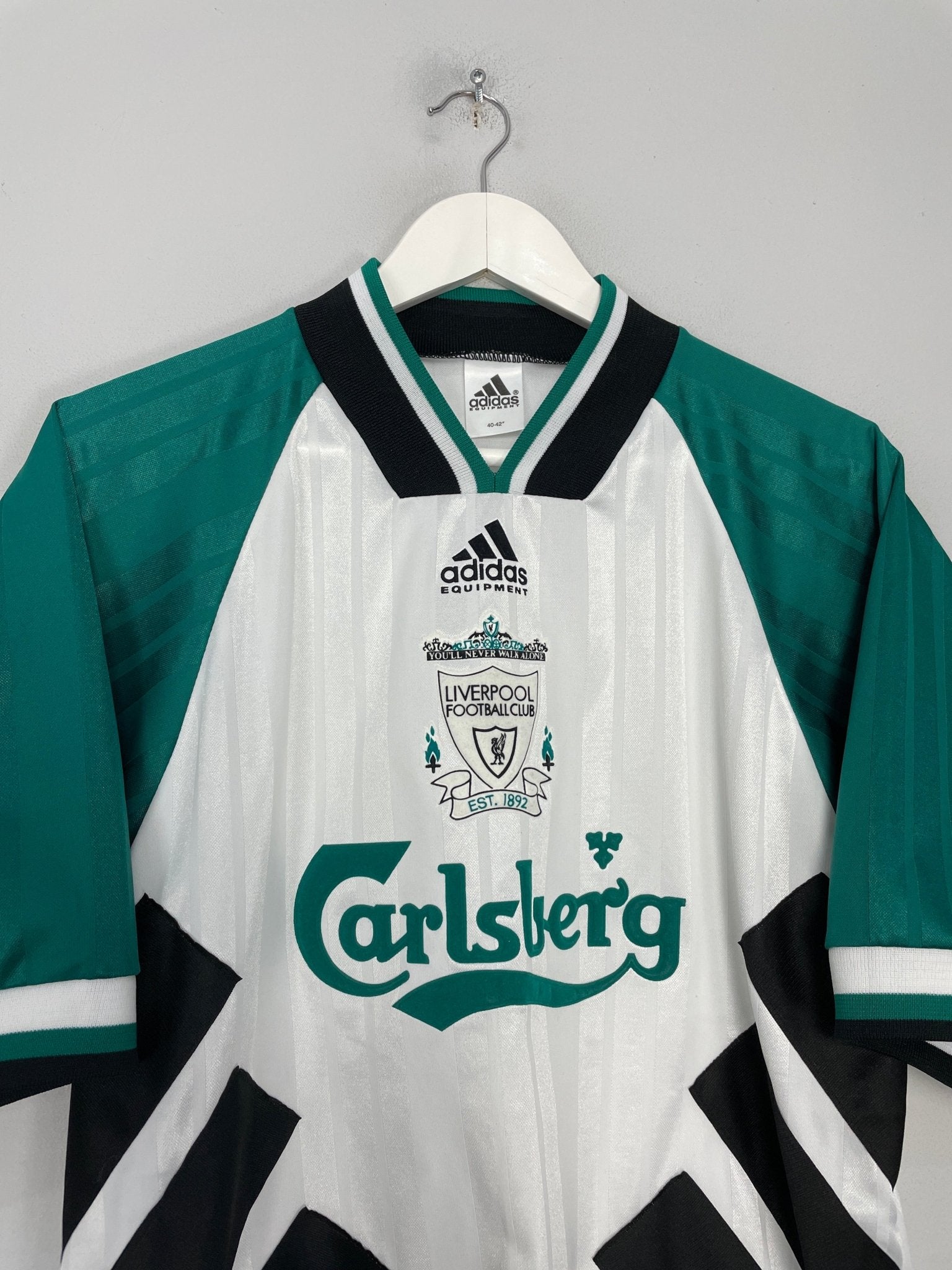 Shop 1993/95 LIVERPOOL AWAY SHIRT (M) ADIDAS, classic football shirts, vintage football shirts & retro soccer jerseys at Cult Kits