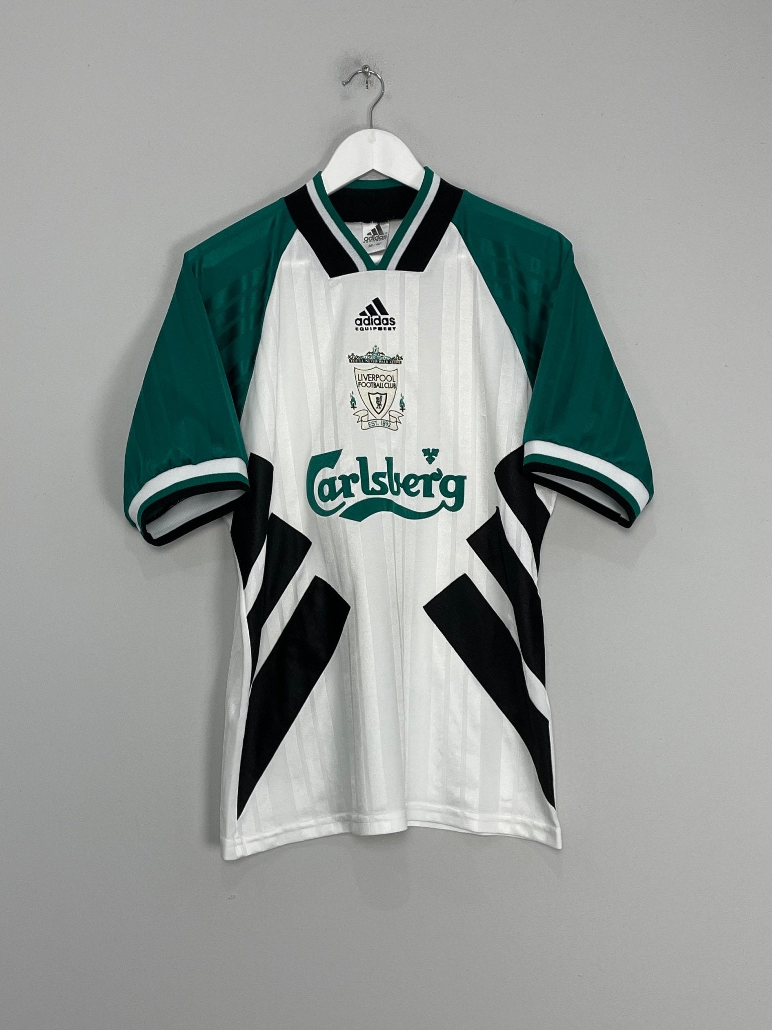 Shop 1993/95 LIVERPOOL AWAY SHIRT (M) ADIDAS, classic football shirts, vintage football shirts & retro soccer jerseys at Cult Kits