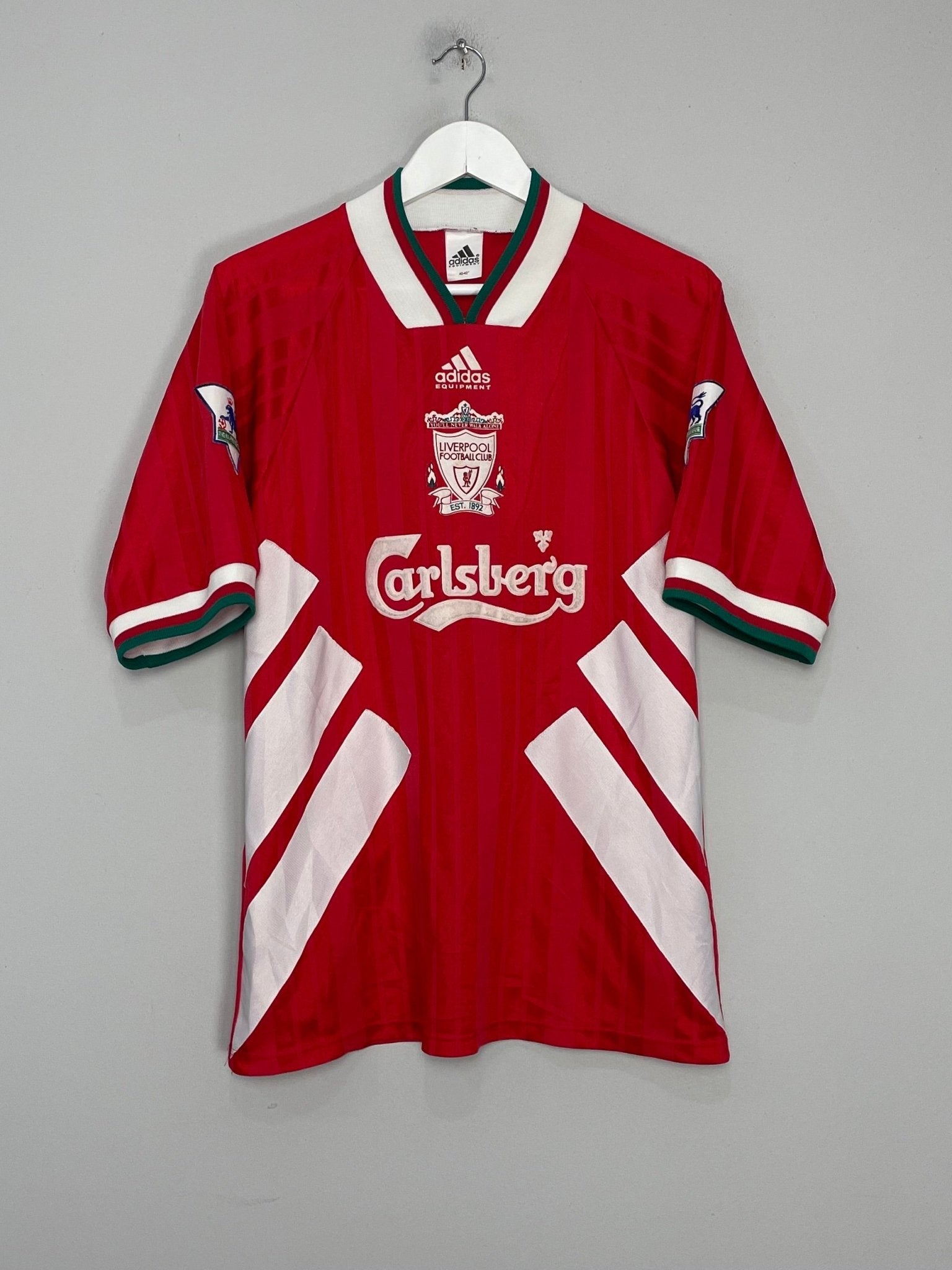 Shop 1993/95 LIVERPOOL HOME SHIRT (M) ADIDAS, classic football shirts, vintage football shirts & retro soccer jerseys at Cult Kits