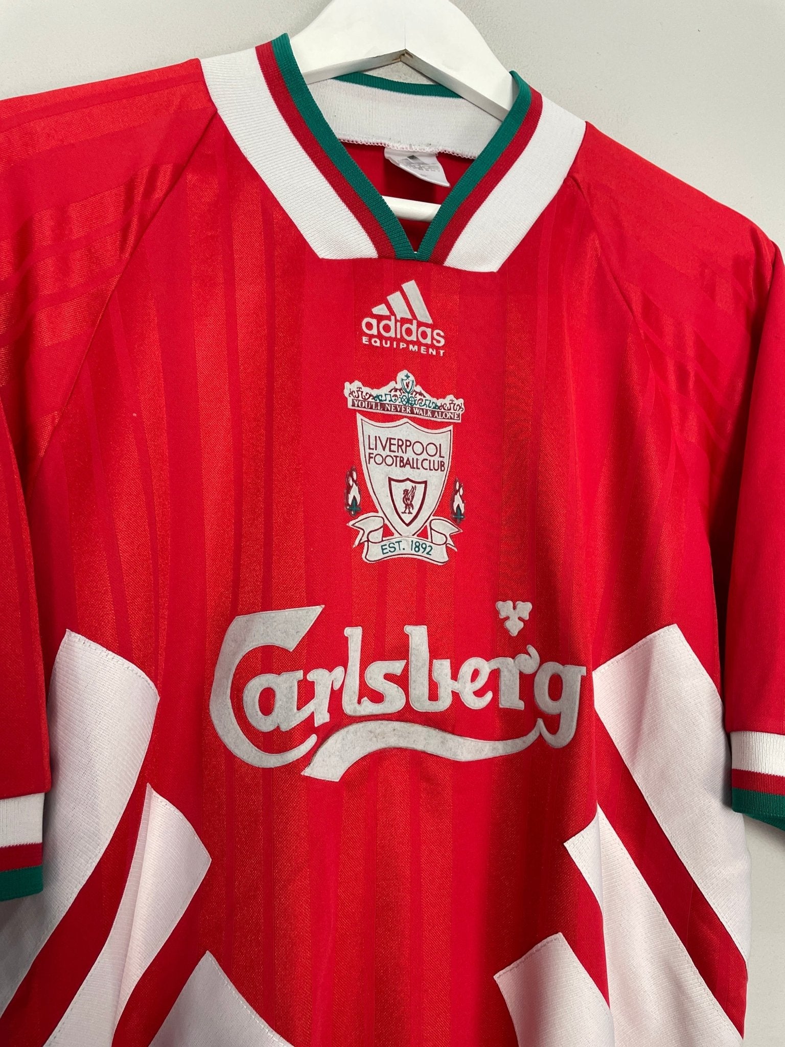Shop 1993/95 LIVERPOOL HOME SHIRT (XL) ADIDAS, classic football shirts, vintage football shirts & retro soccer jerseys at Cult Kits