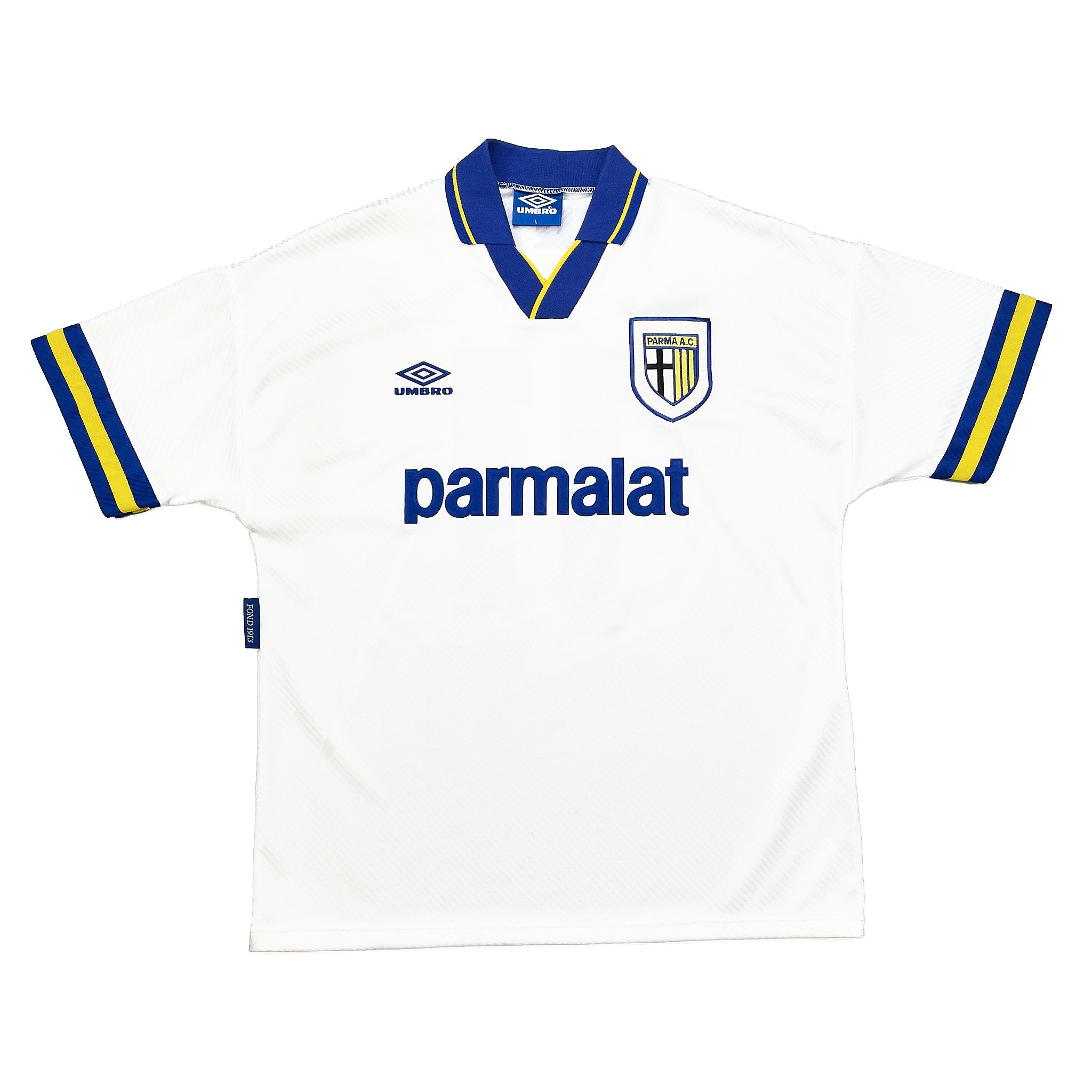 Buy 1993/95 PARMA ASPRILLA 11 *MINT HOME SHIRT (L) UMBRO ~ Free worldwide shipping available ~ Authentic Vintage Football Shirts from Cult Kits