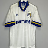 1993/95 PARMA *MINT* HOME SHIRT (L) UMBRO - Cult Kits - Large - Buy Vintage Football Shirts, Authentic Retro Football Shirts For Sale, Classic Football Shirts & Soccer Jersey