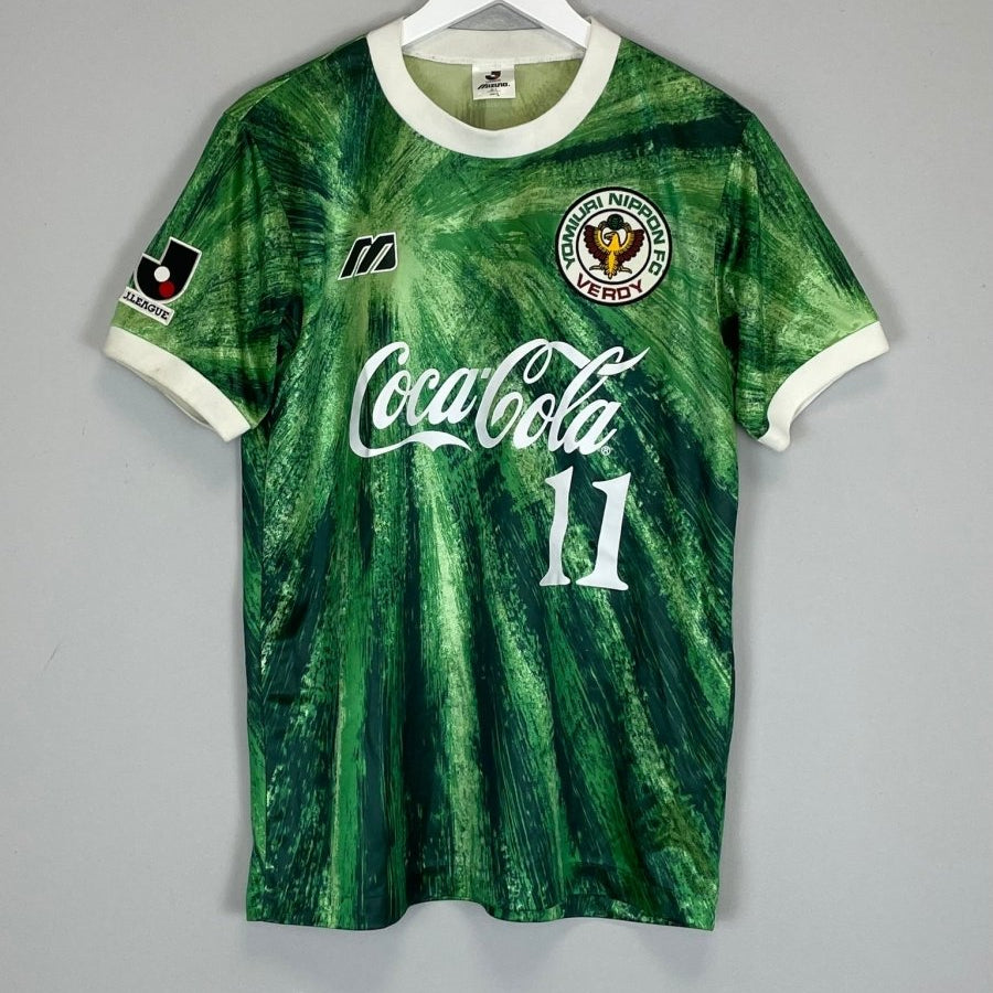 1993/95 TOKYO VERDY 11 KAZU HOME SHIRT (M) MIZUNO - Cult Kits - Medium - Buy Vintage Football Shirts, Authentic Retro Football Shirts For Sale, Classic Football Shirts & Soccer Jersey