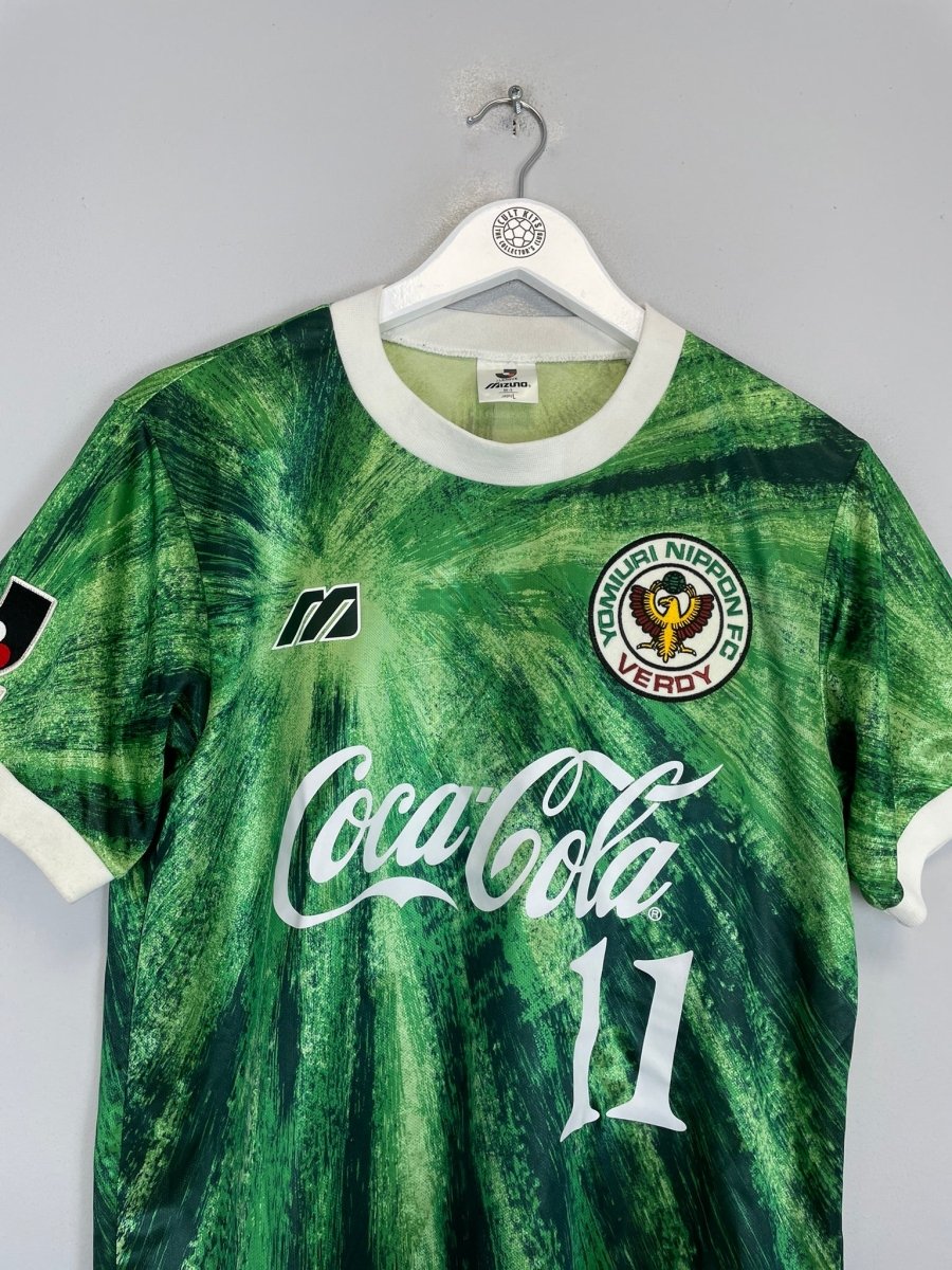 1993/95 TOKYO VERDY 11 KAZU HOME SHIRT (M) MIZUNO - Cult Kits - Medium - Buy Vintage Football Shirts, Authentic Retro Football Shirts For Sale, Classic Football Shirts & Soccer Jersey