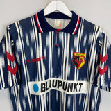 Shop 1993/95 WATFORD RAMAGE #6 *SIGNED* AWAY SHIRT (L) HUMMEL, classic football shirts, vintage football shirts & retro soccer jerseys at Cult Kits
