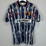 Shop 1993/95 WATFORD RAMAGE #6 *SIGNED* AWAY SHIRT (L) HUMMEL, classic football shirts, vintage football shirts & retro soccer jerseys at Cult Kits