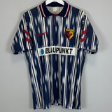 Shop 1993/95 WATFORD RAMAGE #6 *SIGNED* AWAY SHIRT (L) HUMMEL, classic football shirts, vintage football shirts & retro soccer jerseys at Cult Kits