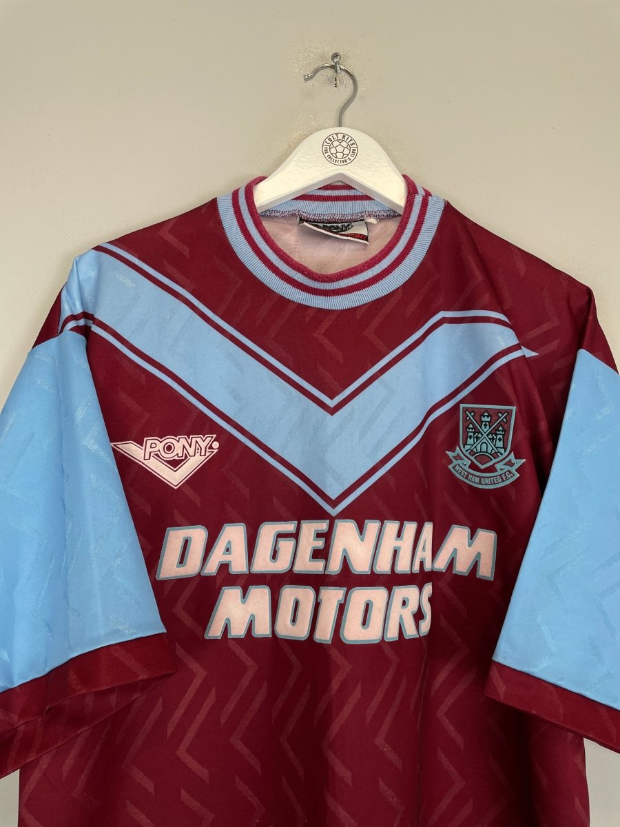 1993/95 WEST HAM HOME SHIRT (L) PONY - Cult Kits - Large - Buy Vintage Football Shirts, Authentic Retro Football Shirts For Sale, Classic Football Shirts & Soccer Jersey