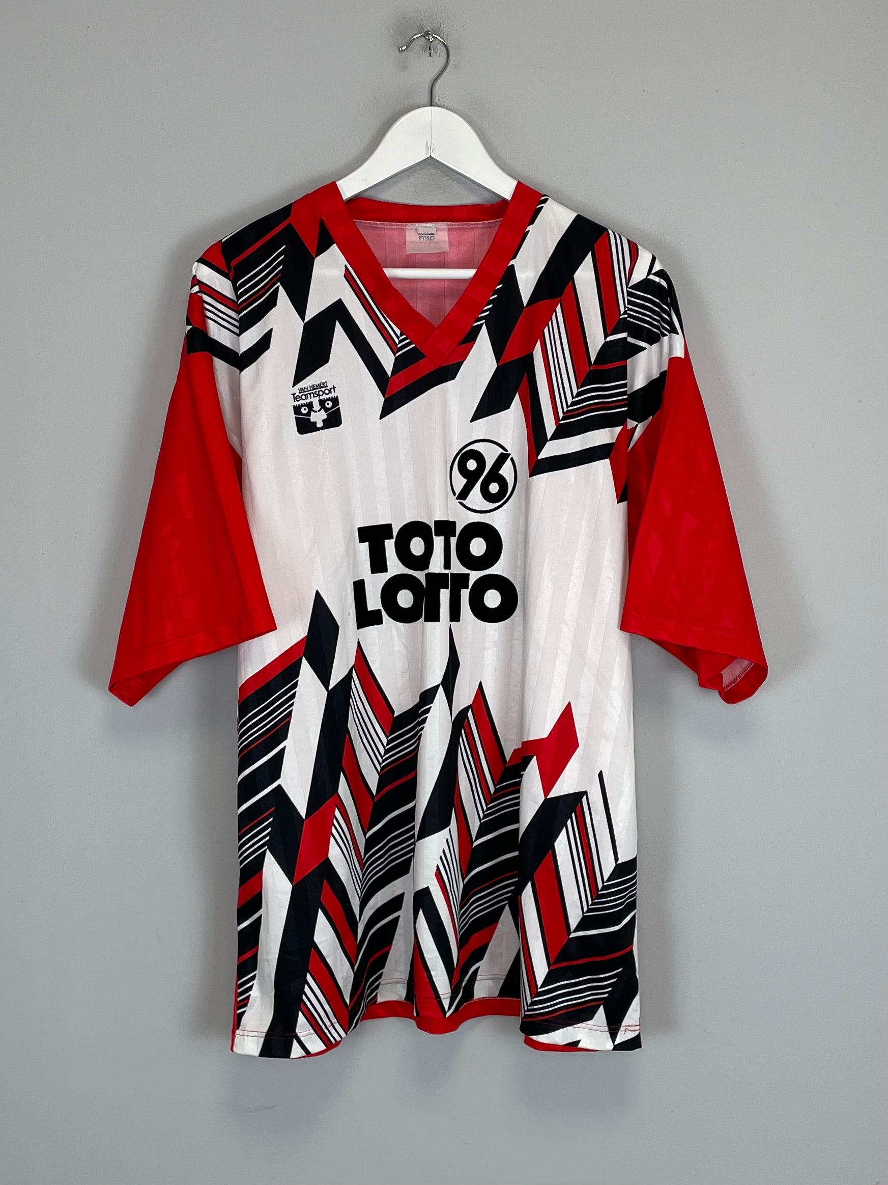 Shop 1993/94 HANNOVER 96 HOME SHIRT (XL) TEAMSPORT, classic football shirts, vintage football shirts & retro soccer jerseys at Cult Kits