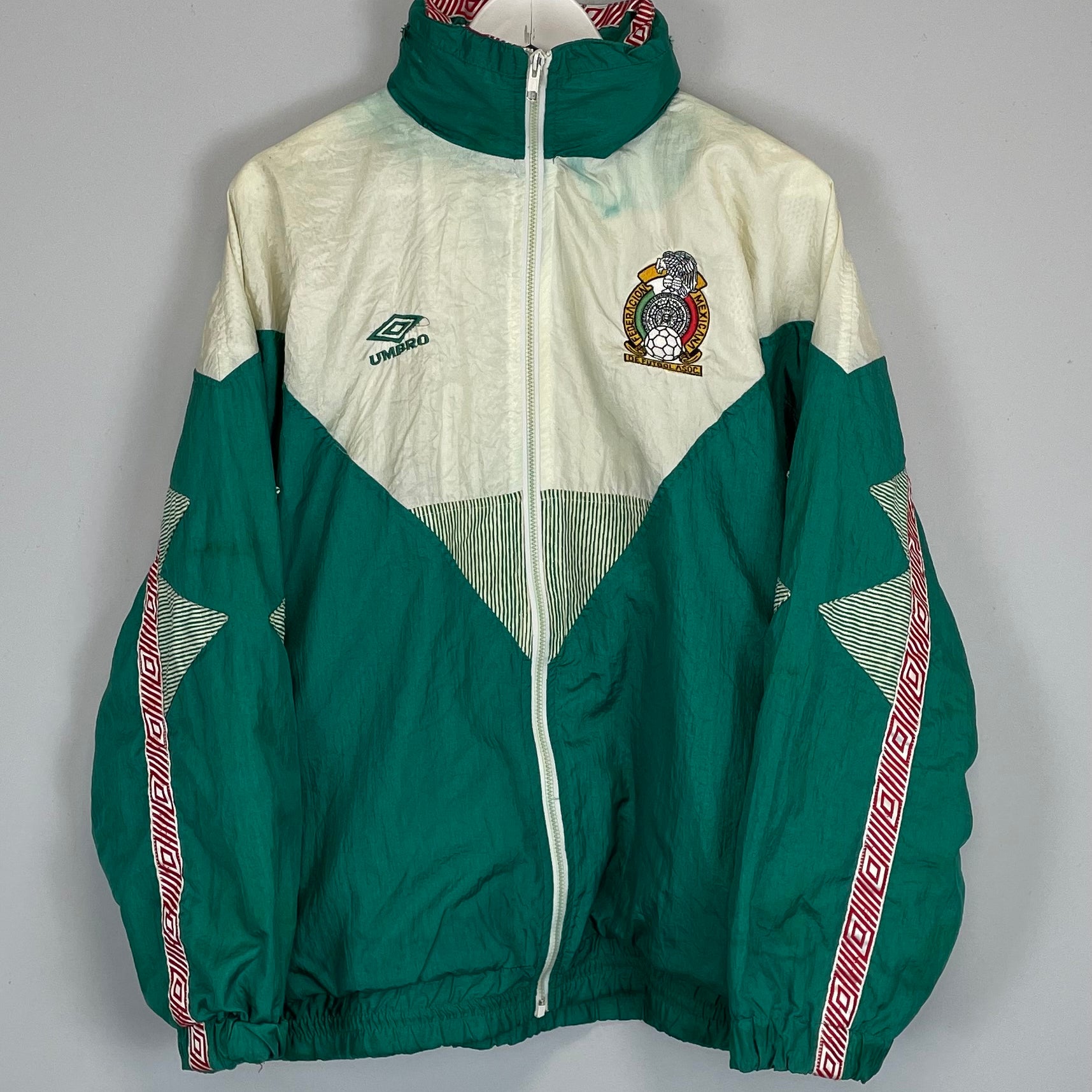 Shop 1993/94 MEXICO TRACK JACKET (M) UMBRO, classic football shirts, vintage football shirts & retro soccer jerseys at Cult Kits