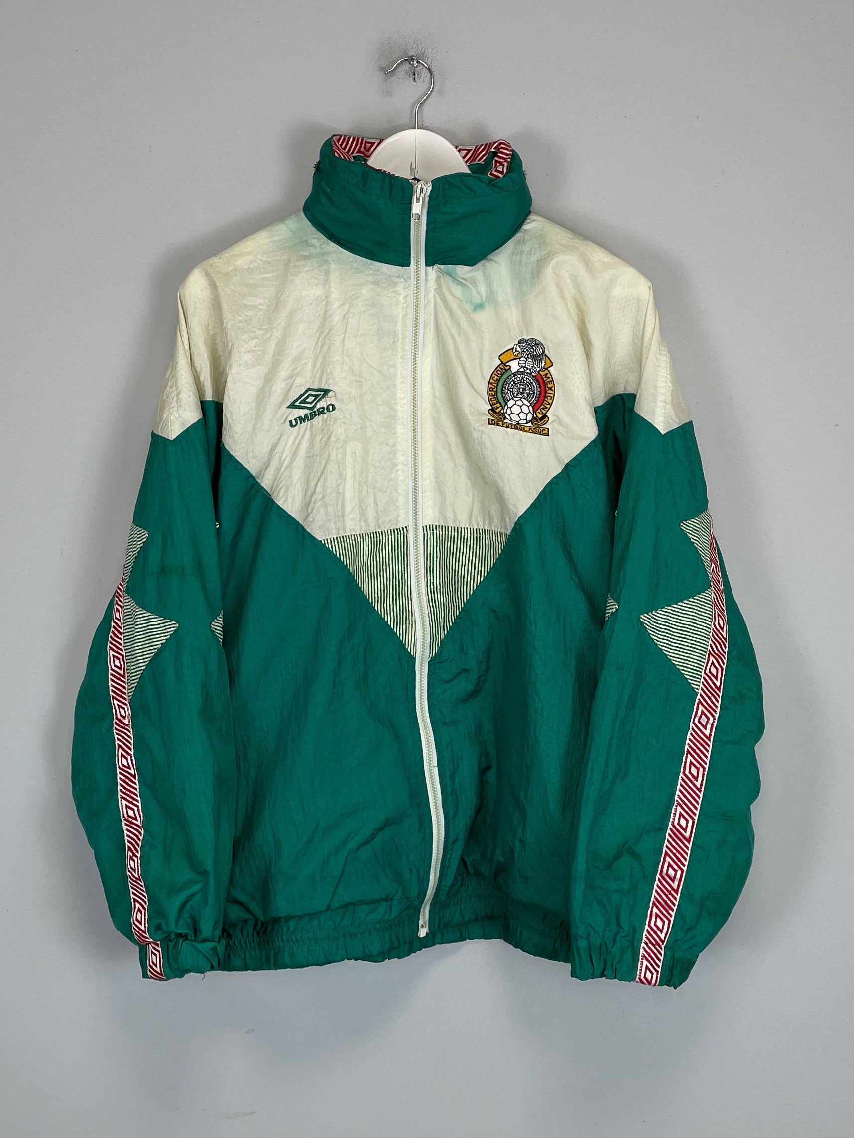 Shop 1993/94 MEXICO TRACK JACKET (M) UMBRO, classic football shirts, vintage football shirts & retro soccer jerseys at Cult Kits