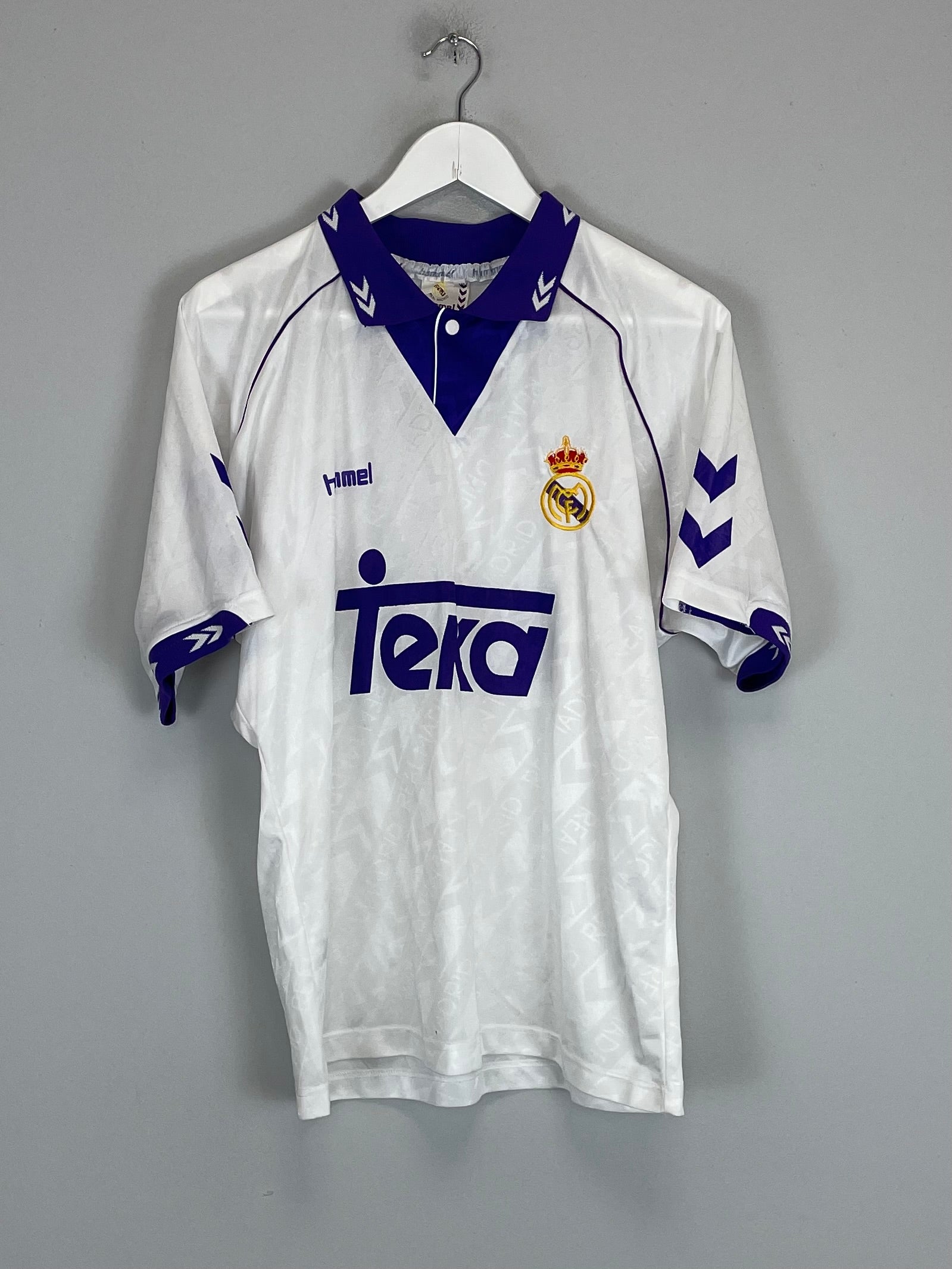 Shop 1993/94 REAL MADRID HOME SHIRT (M) HUMMEL, classic football shirts, vintage football shirts & retro soccer jerseys at Cult Kits