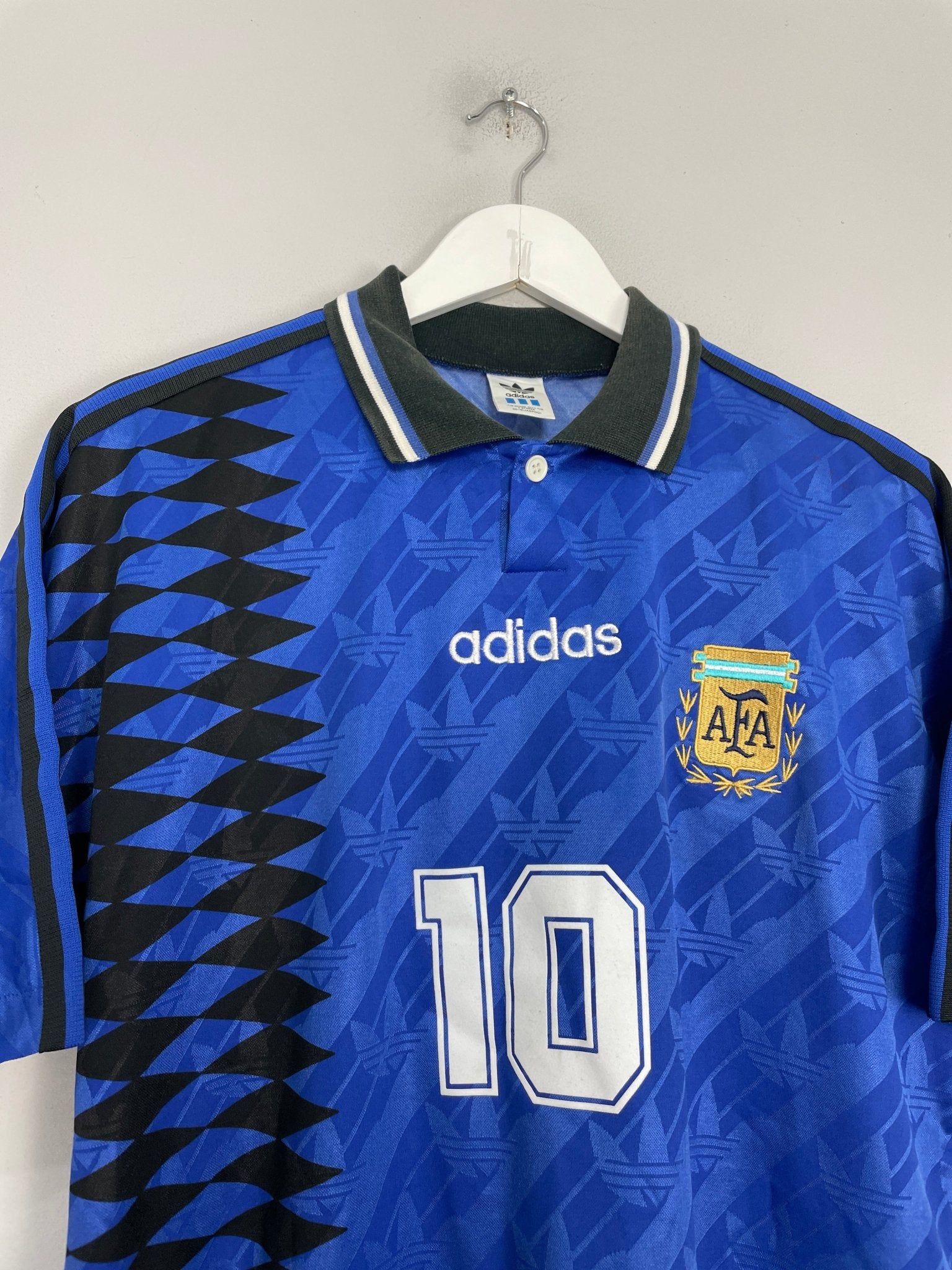 Shop 1994 ARGENTINA MARADONA #10 AWAY SHIRT (L) ADIDAS, classic football shirts, vintage football shirts & retro soccer jerseys at Cult Kits