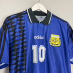 Shop 1994 ARGENTINA MARADONA #10 AWAY SHIRT (M) ADIDAS, classic football shirts, vintage football shirts & retro soccer jerseys at Cult Kits