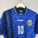 Shop 1994 ARGENTINA MARADONA #10 AWAY SHIRT (M) ADIDAS, classic football shirts, vintage football shirts & retro soccer jerseys at Cult Kits