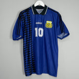 Shop 1994 ARGENTINA MARADONA #10 AWAY SHIRT (M) ADIDAS, classic football shirts, vintage football shirts & retro soccer jerseys at Cult Kits