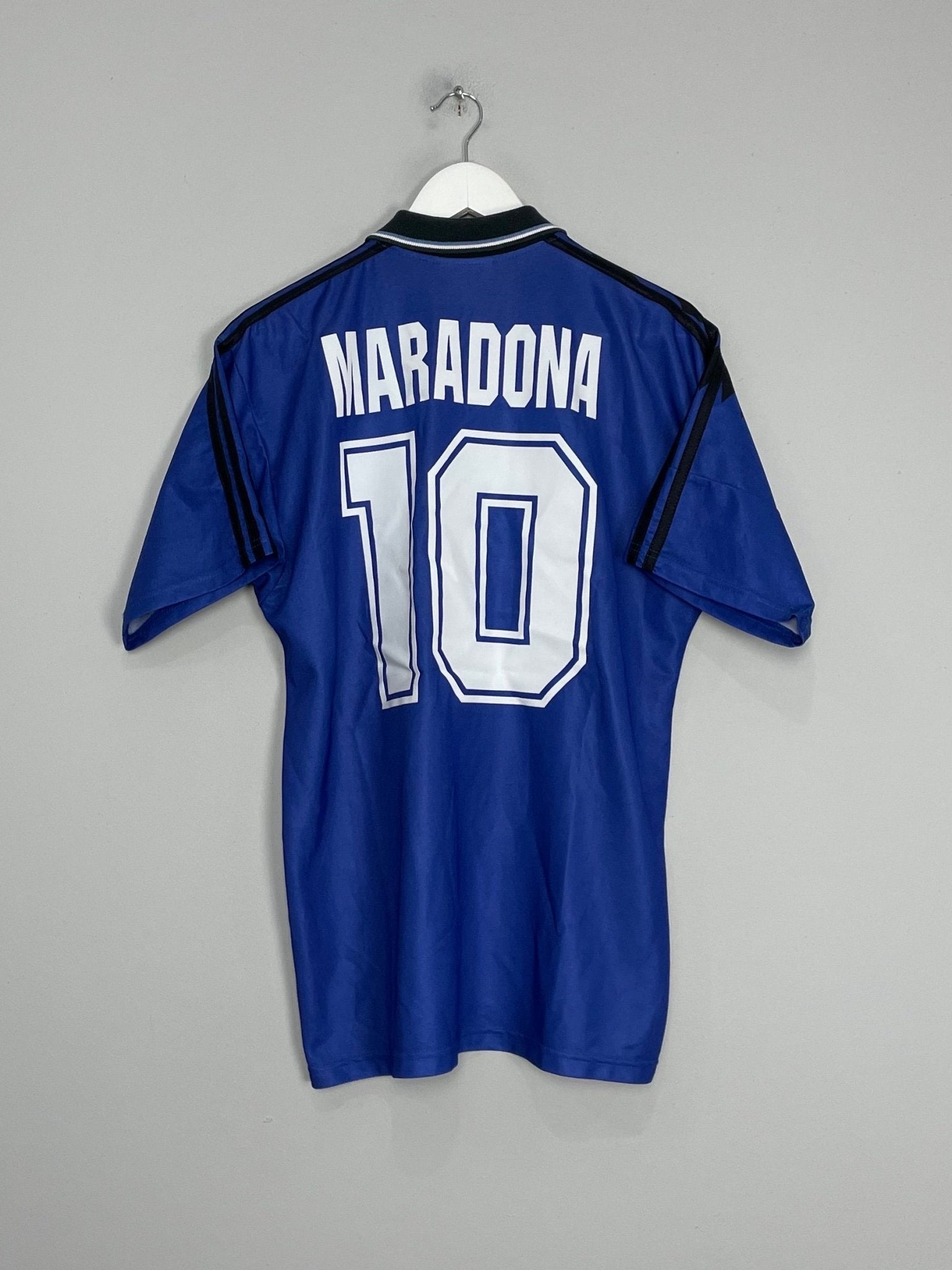 Shop 1994 ARGENTINA MARADONA #10 AWAY SHIRT (M) ADIDAS, classic football shirts, vintage football shirts & retro soccer jerseys at Cult Kits