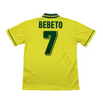 Buy 1994 BRAZIL BEBETO 7 HOME SHIRT (M) UMBRO ~ Free worldwide shipping available ~ Authentic Vintage Football Shirts from Cult Kits