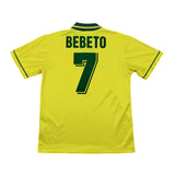 Buy 1994 BRAZIL BEBETO 7 HOME SHIRT (M) UMBRO ~ Free worldwide shipping available ~ Authentic Vintage Football Shirts from Cult Kits