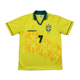 Buy 1994 BRAZIL BEBETO 7 HOME SHIRT (M) UMBRO ~ Free worldwide shipping available ~ Authentic Vintage Football Shirts from Cult Kits