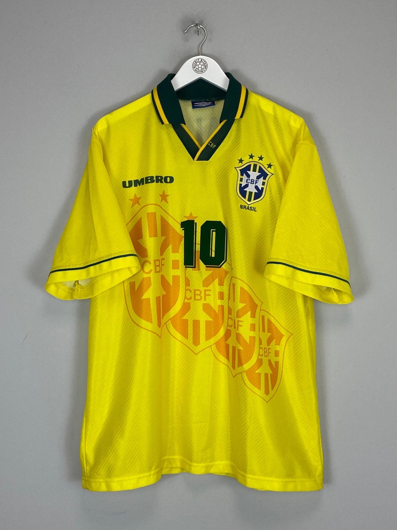 Shop 1994 BRAZIL RIVALDO #10 HOME SHIRT (XL) UMBRO, classic football shirts, vintage football shirts & retro soccer jerseys at Cult Kits