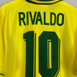 Shop 1994 BRAZIL RIVALDO #10 HOME SHIRT (XL) UMBRO, classic football shirts, vintage football shirts & retro soccer jerseys at Cult Kits