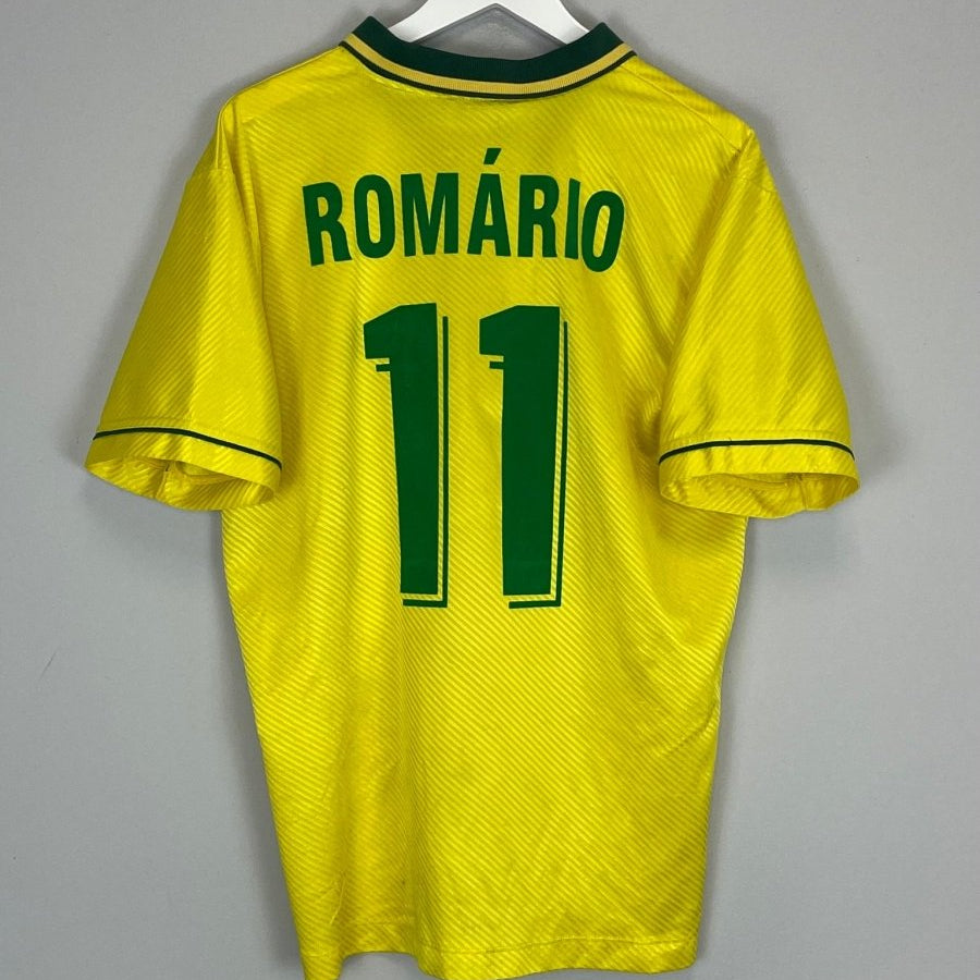 1994 BRAZIL ROMARIO 11 HOME SHIRT (L) UMBRO - Cult Kits - Large - Buy Vintage Football Shirts, Authentic Retro Football Shirts For Sale, Classic Football Shirts & Soccer Jersey