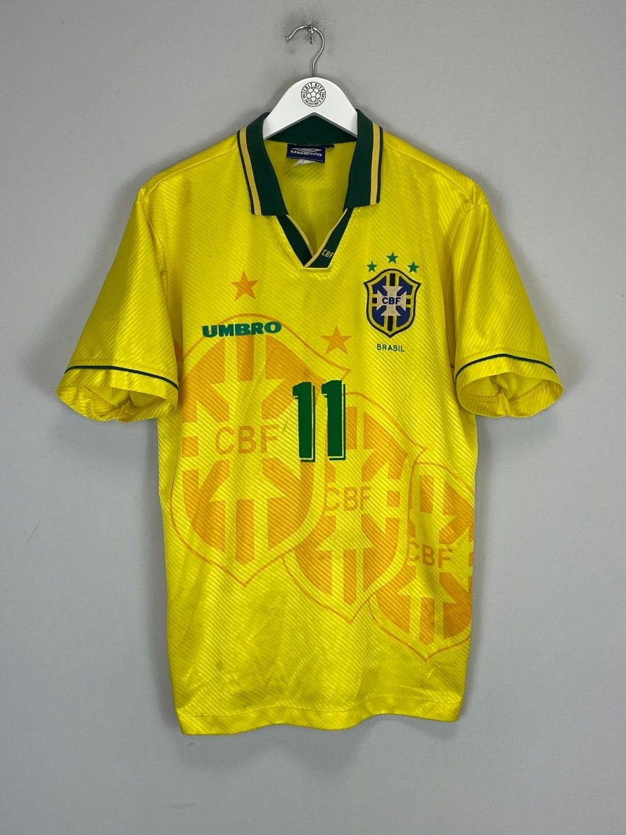 1994 BRAZIL ROMARIO 11 HOME SHIRT (L) UMBRO - Cult Kits - Large - Buy Vintage Football Shirts, Authentic Retro Football Shirts For Sale, Classic Football Shirts & Soccer Jersey