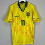 1994 BRAZIL ROMARIO 11 HOME SHIRT (L) UMBRO - Cult Kits - Large - Buy Vintage Football Shirts, Authentic Retro Football Shirts For Sale, Classic Football Shirts & Soccer Jersey