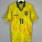 1994 BRAZIL ROMARIO 11 HOME SHIRT (L) UMBRO - Cult Kits - Large - Buy Vintage Football Shirts, Authentic Retro Football Shirts For Sale, Classic Football Shirts & Soccer Jersey