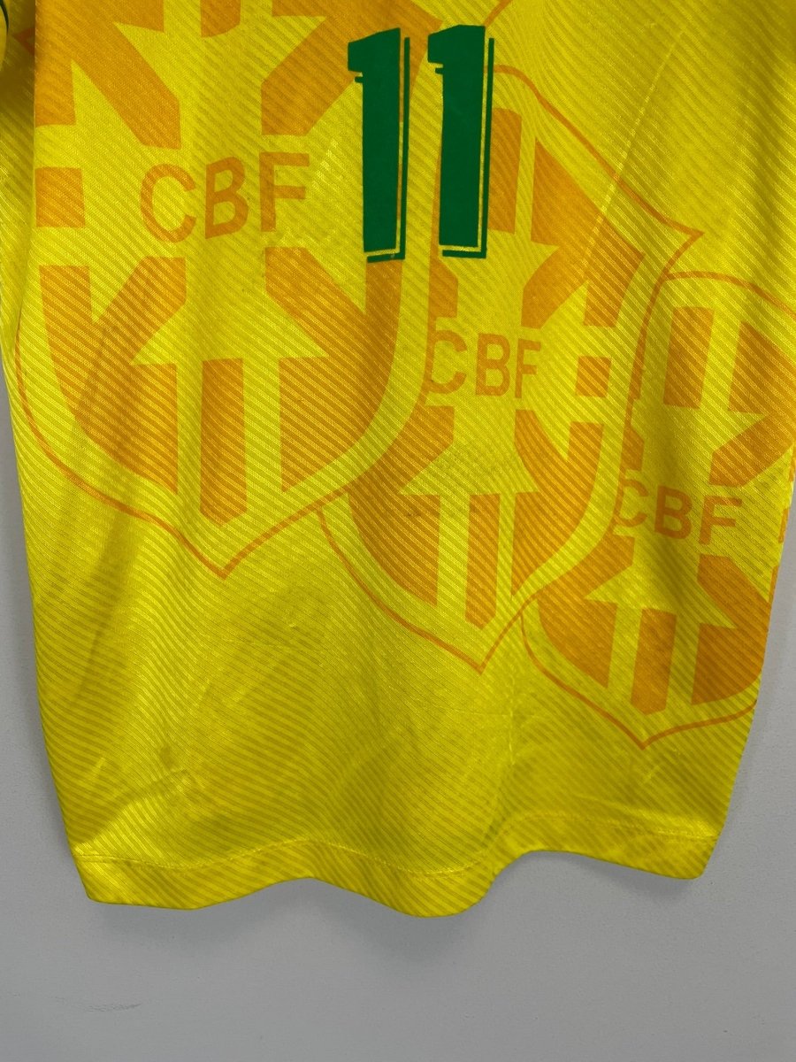 1994 BRAZIL ROMARIO 11 HOME SHIRT (L) UMBRO - Cult Kits - Large - Buy Vintage Football Shirts, Authentic Retro Football Shirts For Sale, Classic Football Shirts & Soccer Jersey