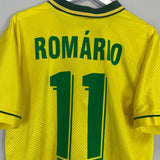 1994 BRAZIL ROMARIO 11 HOME SHIRT (L) UMBRO - Cult Kits - Large - Buy Vintage Football Shirts, Authentic Retro Football Shirts For Sale, Classic Football Shirts & Soccer Jersey