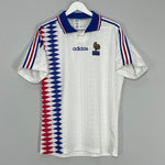 Shop 1994 FRANCE AWAY SHIRT (M) ADIDAS, classic football shirts, vintage football shirts & retro soccer jerseys at Cult Kits