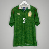 Shop 1994 MEXICO SUAREZ #4 HOME SHIRT (L) UMBRO, classic football shirts, vintage football shirts & retro soccer jerseys at Cult Kits
