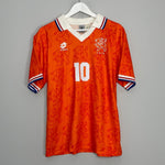 Shop 1994 NETHERLANDS BERGKAMP #10 HOME SHIRT (L) LOTTO, classic football shirts, vintage football shirts & retro soccer jerseys at Cult Kits