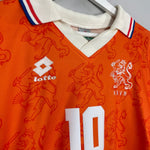 Shop 1994 NETHERLANDS BERGKAMP #10 HOME SHIRT (L) LOTTO, classic football shirts, vintage football shirts & retro soccer jerseys at Cult Kits