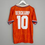 Shop 1994 NETHERLANDS BERGKAMP #10 HOME SHIRT (L) LOTTO, classic football shirts, vintage football shirts & retro soccer jerseys at Cult Kits