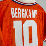 Shop 1994 NETHERLANDS BERGKAMP #10 HOME SHIRT (L) LOTTO, classic football shirts, vintage football shirts & retro soccer jerseys at Cult Kits