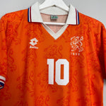 Shop 1994 NETHERLANDS BERGKAMP #10 HOME SHIRT (M) LOTTO, classic football shirts, vintage football shirts & retro soccer jerseys at Cult Kits
