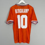 Shop 1994 NETHERLANDS BERGKAMP #10 HOME SHIRT (M) LOTTO, classic football shirts, vintage football shirts & retro soccer jerseys at Cult Kits