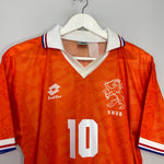 Shop 1994 NETHERLANDS BERGKAMP #10 HOME SHIRT (M) LOTTO, classic football shirts, vintage football shirts & retro soccer jerseys at Cult Kits