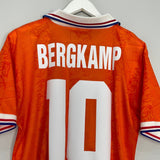 Shop 1994 NETHERLANDS BERGKAMP #10 HOME SHIRT (M) LOTTO, classic football shirts, vintage football shirts & retro soccer jerseys at Cult Kits