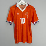Shop 1994 NETHERLANDS BERGKAMP #10 HOME SHIRT (M) LOTTO, classic football shirts, vintage football shirts & retro soccer jerseys at Cult Kits