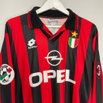 Shop 1994/95 AC MILAN LOCATELLI #16 *MATCH ISSUE* L/S HOME SHIRT (XL) LOTTO, classic football shirts, vintage football shirts & retro soccer jerseys at Cult Kits