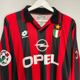 Shop 1994/95 AC MILAN LOCATELLI #16 *MATCH ISSUE* L/S HOME SHIRT (XL) LOTTO, classic football shirts, vintage football shirts & retro soccer jerseys at Cult Kits