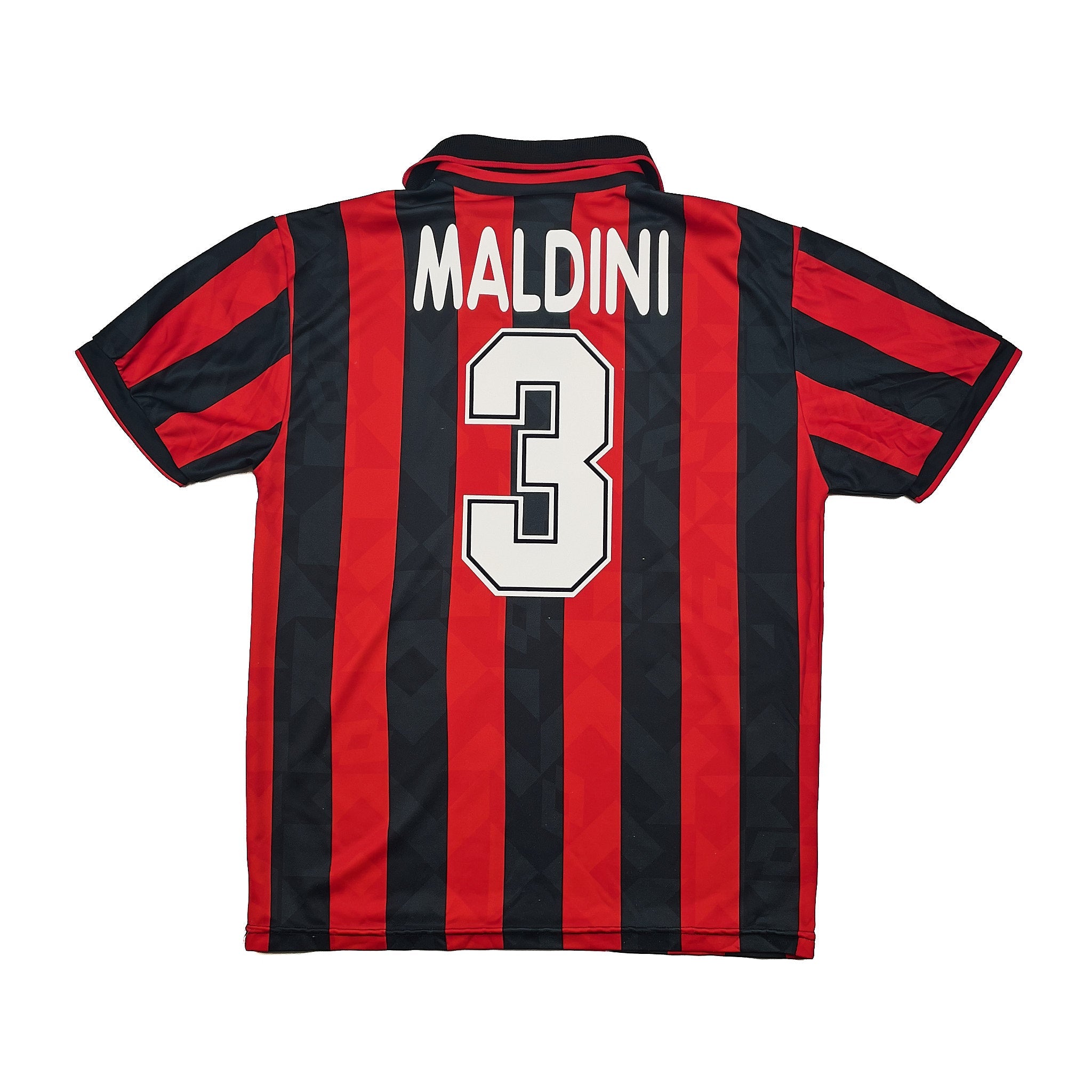 Buy 1994/95 AC Milan Maldini 3 Home Shirt (L) Lotto ~ Free worldwide shipping available ~ Authentic Vintage Football Shirts from Cult Kits