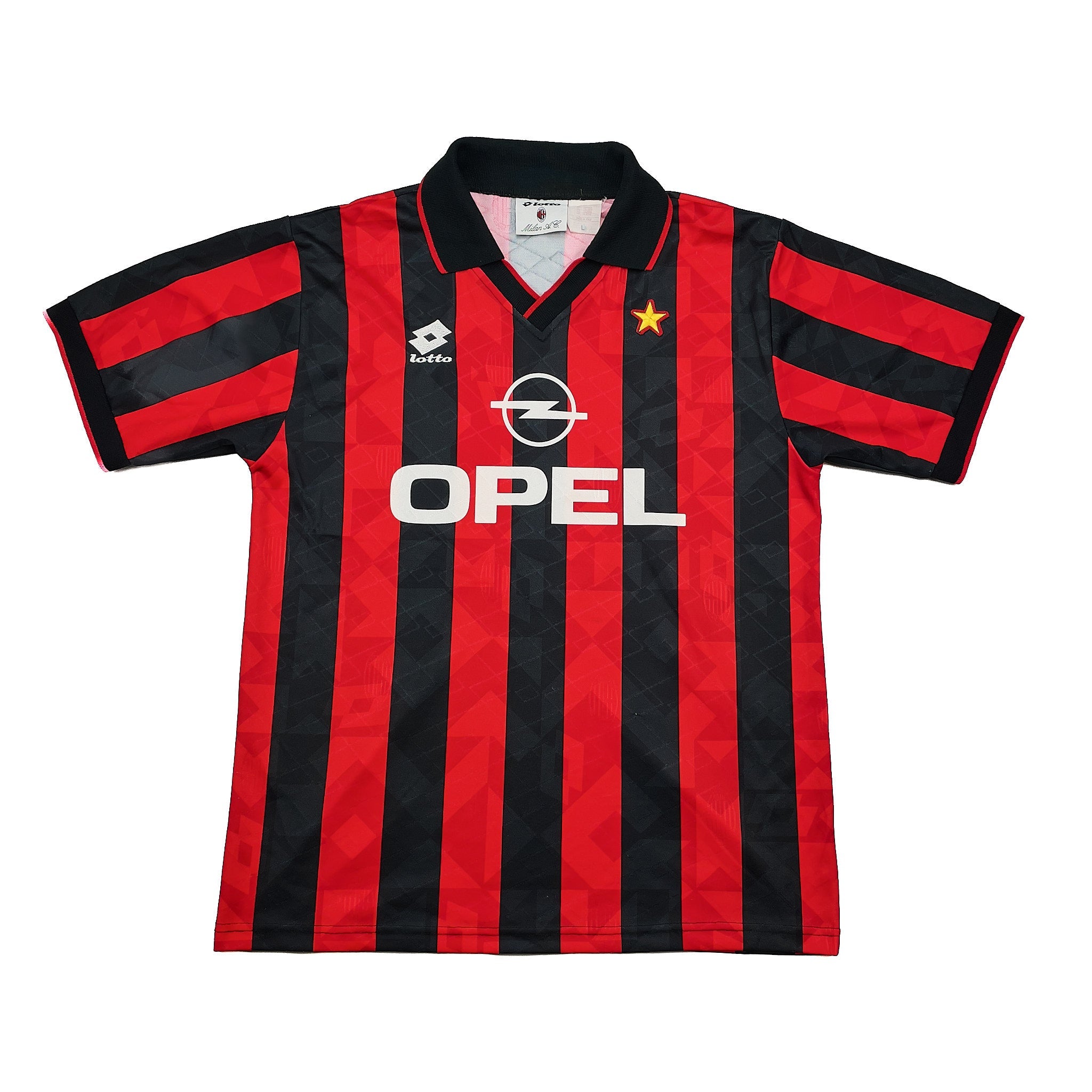 Buy 1994/95 AC MILAN MALDINI 3 HOME SHIRT (L) LOTTO ~ Free worldwide shipping available ~ Authentic Vintage Football Shirts from Cult Kits