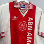 Shop 1994/95 AJAX LITMANEN #10 HOME SHIRT (L) UMBRO, classic football shirts, vintage football shirts & retro soccer jerseys at Cult Kits